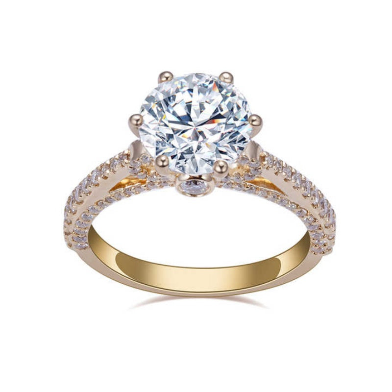 10K Gold Lab Grown Diamond CVD Round-Cut Vintage Royal Style Engagement Ring