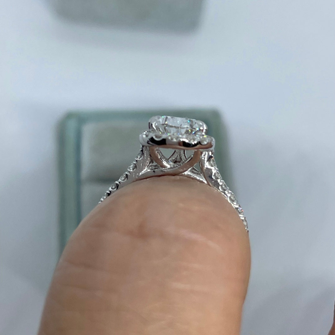 14K Gold Lab Grown Diamond CVD 2CT Pear-Cut Engagement Ring For Birthday Gift
