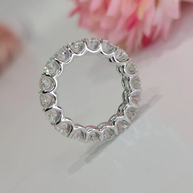 10K Gold Lab Grown Diamond CVD 5.6CT Oval-Cut Eternity Wedding Band