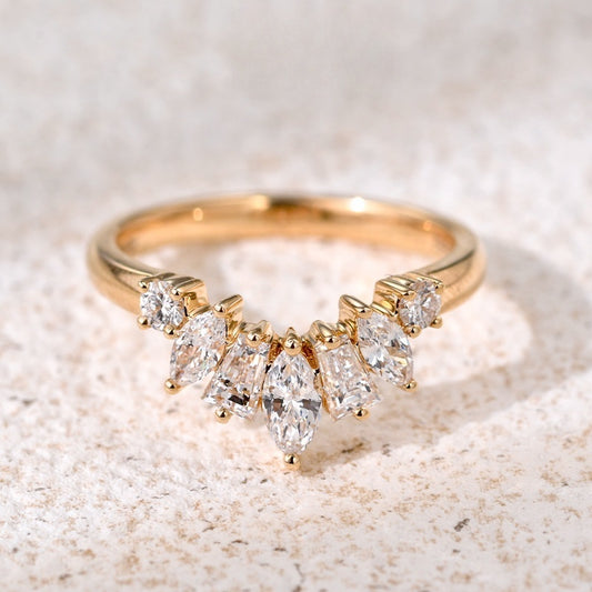18K Gold Lab Grown Diamond CVD 1.5CT Unique Design Ring Band