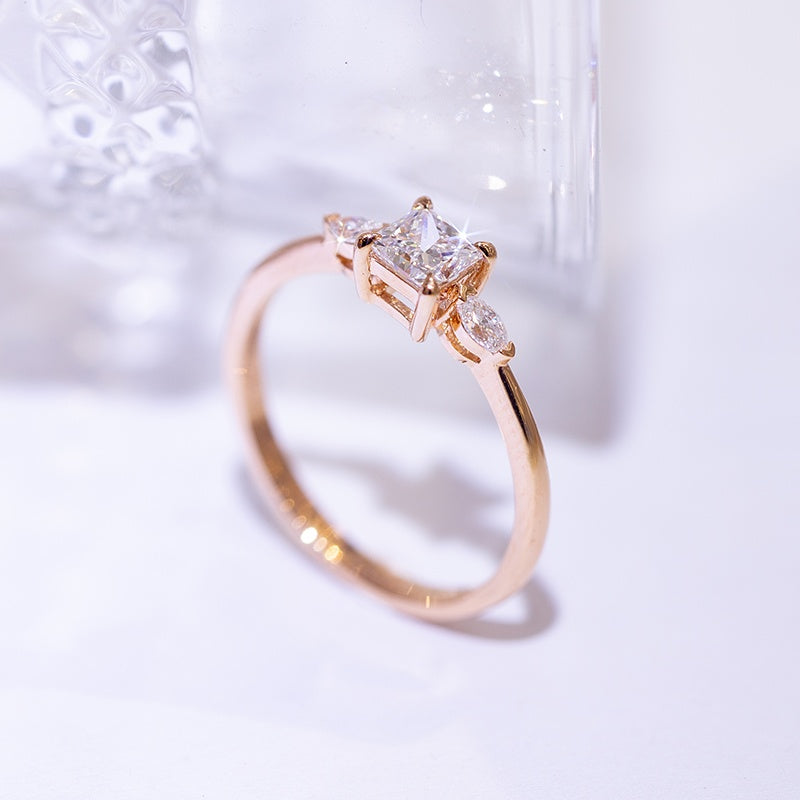 10K Gold Lab Grown Diamond CVD 1CT Princess-Cut