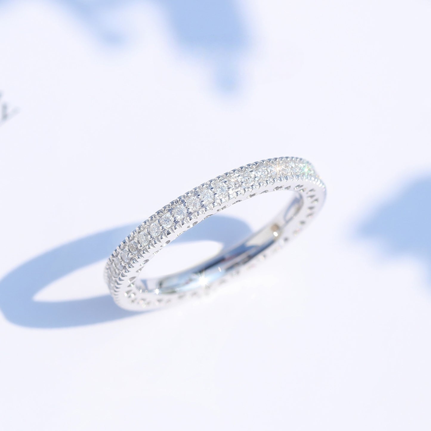 14K Gold Lab Grown Diamond CVD 1CT Round-Cut Full Eternity Band For Daily Wear