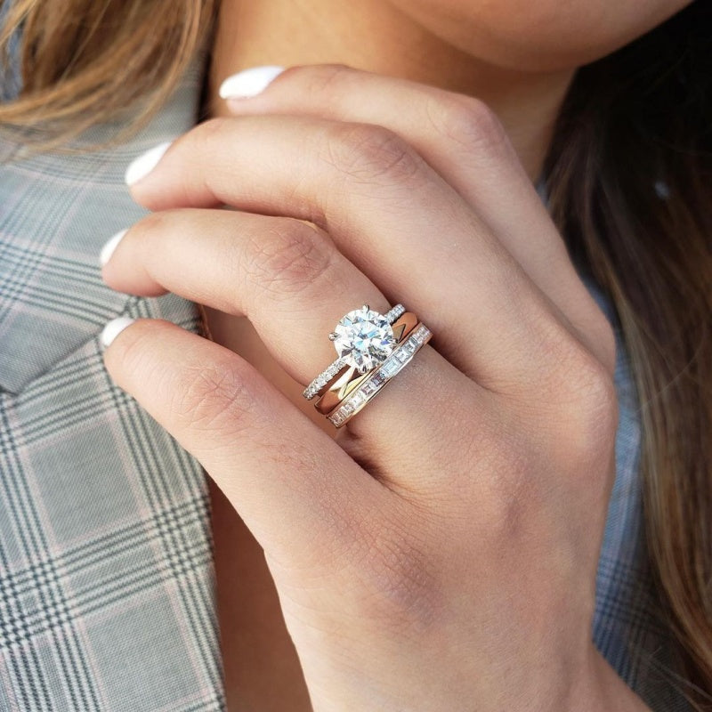 18k Gold Lab Grown Diamond CVD Classic Simple For Wedding Anniversary