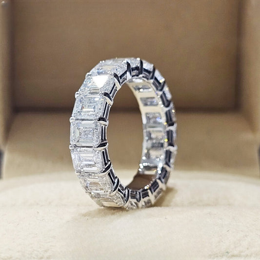 Platinum PT950 Lab Grown Diamond Emerald Cutfull Diamond Ring