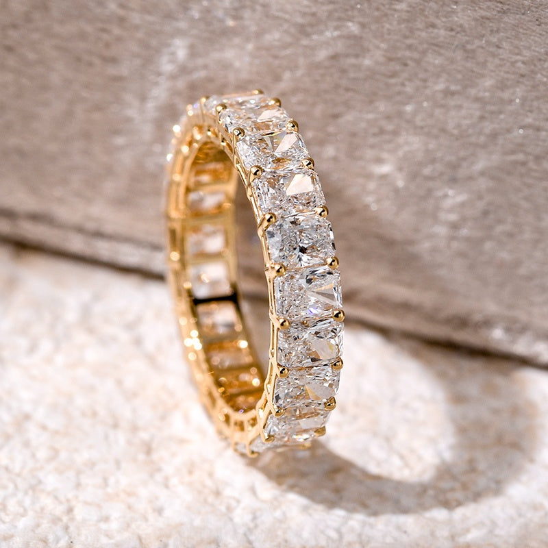 Platinum PT950 Lab Grown Diamond CVD Full Circle Radiant-Cut Ring
