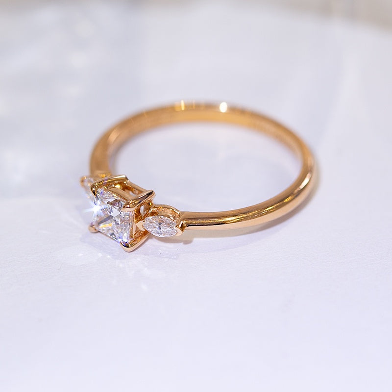 10K Gold Lab Grown Diamond CVD 1CT Princess-Cut