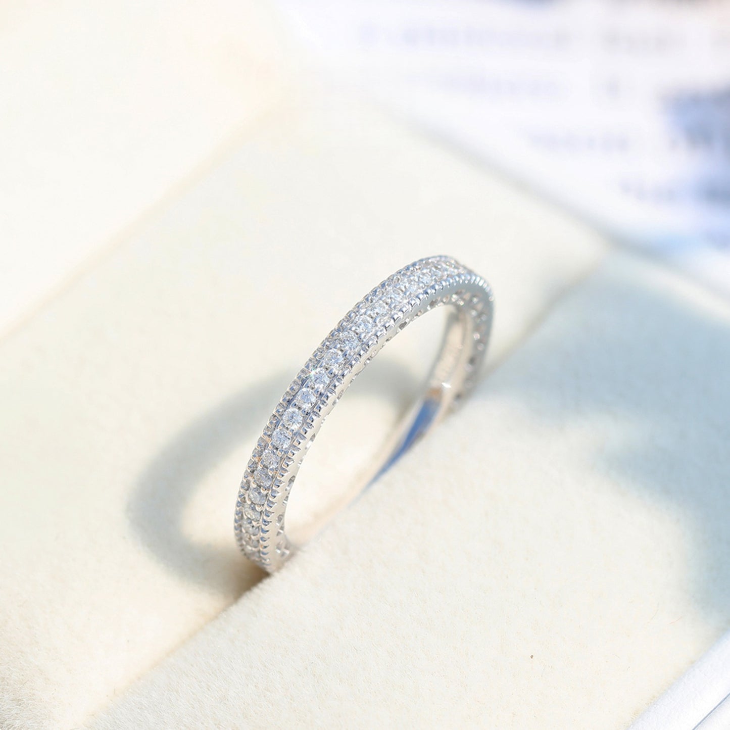 14K Gold Lab Grown Diamond CVD 1CT Round-Cut Full Eternity Band For Daily Wear