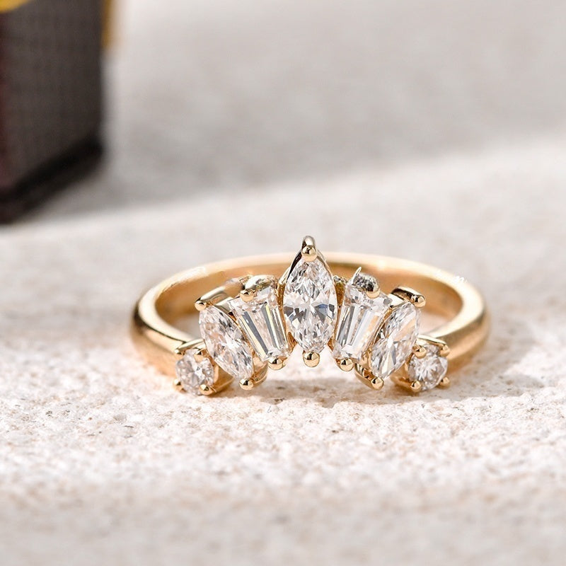18K Gold Lab Grown Diamond CVD 1.5CT Unique Design Ring Band
