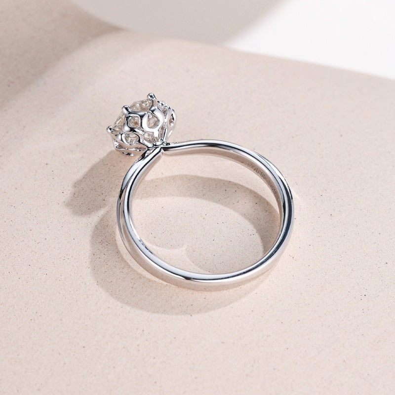 10K Gold Lab Grown Diamond CVD 1.5CT Round-Cut Simple and Stylish Engagement Ring