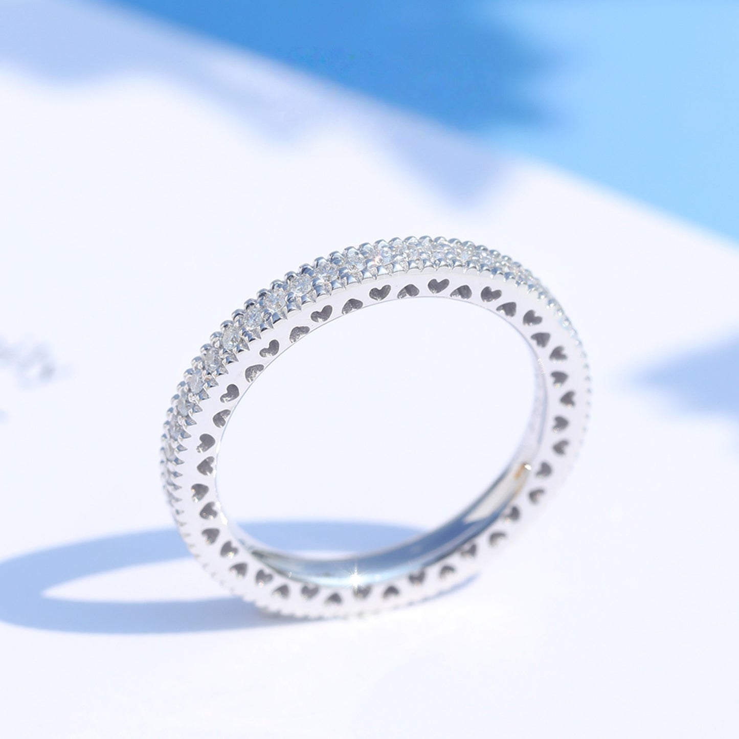 14K Gold Lab Grown Diamond CVD 1CT Round-Cut Full Eternity Band For Daily Wear