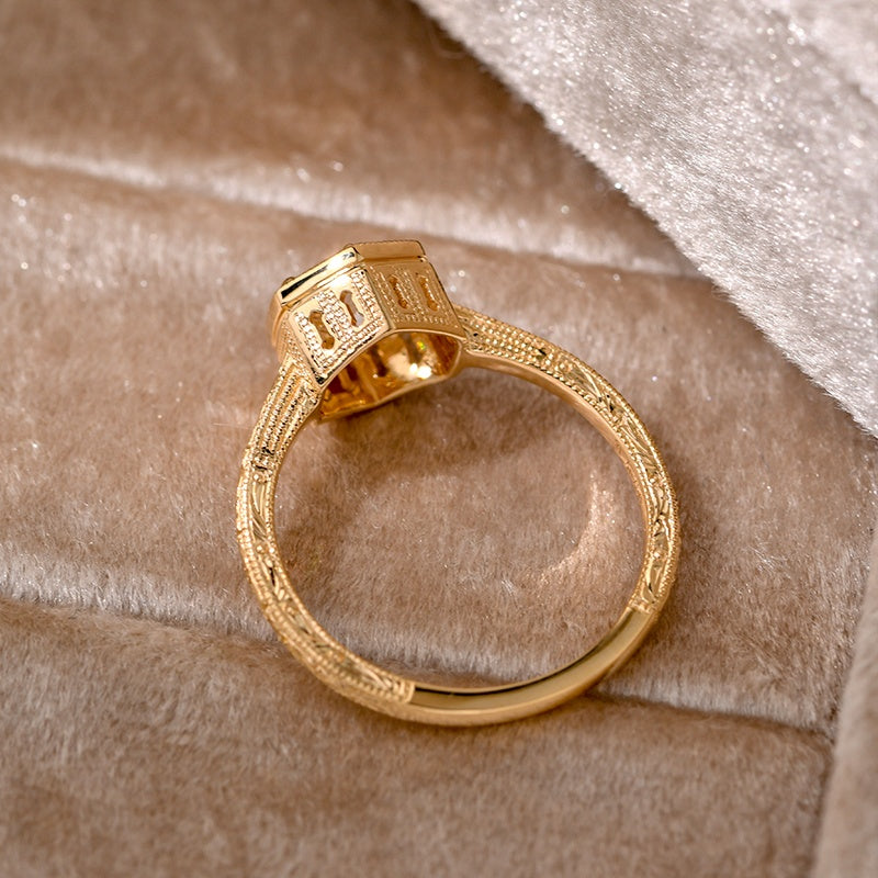 18k Gold Lab Grown Diamond CVD 1CT Round-Cut European Castle Style