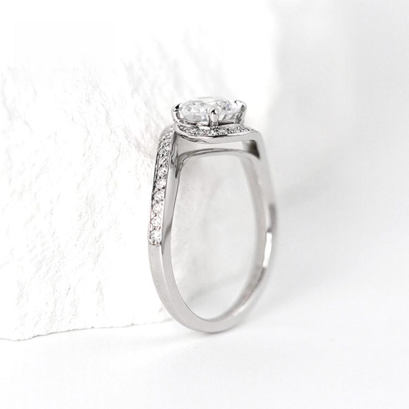 10K Gold Lab Grown Diamond CVD 1CT Round-Cut Twist Pave Anniversary Ring