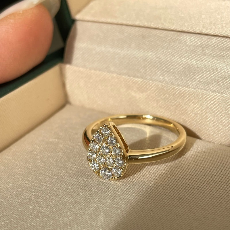 14K Gold Lab Grown Diamond CVD 1.2CT Round-Cut Romantic Heart Shaped Cluster Design Engagement Ring