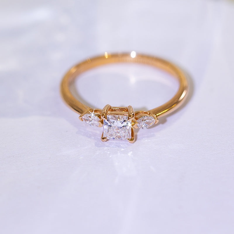 10K Gold Lab Grown Diamond CVD 1CT Princess-Cut
