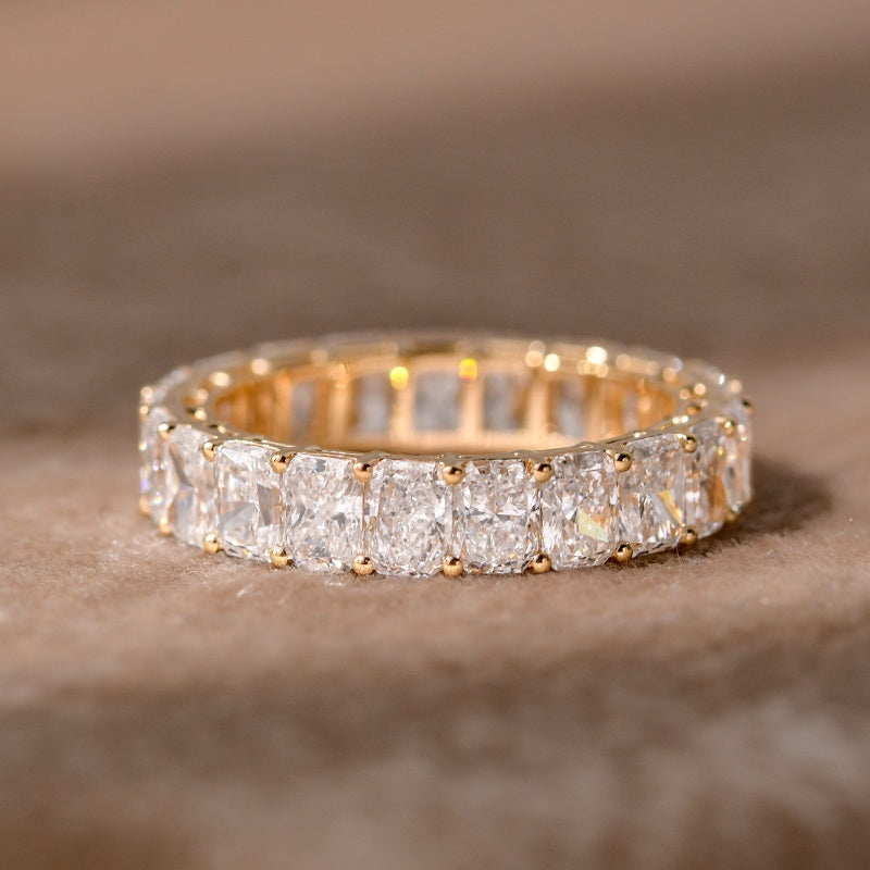Platinum PT950 Lab Grown Diamond CVD Full Circle Radiant-Cut Ring