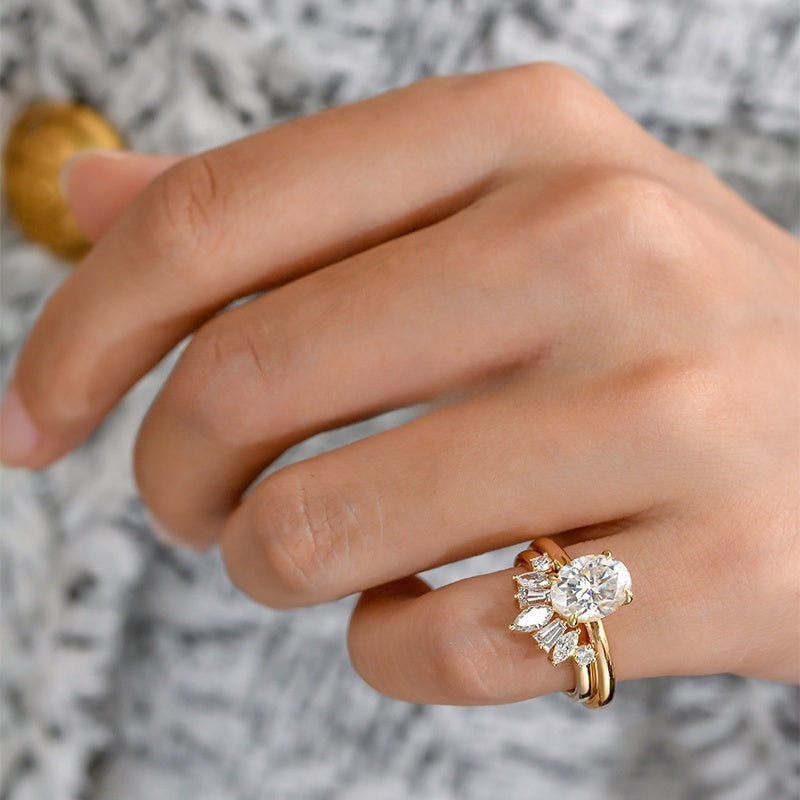 18K Gold Lab Grown Diamond CVD 1.5CT Unique Design Ring Band