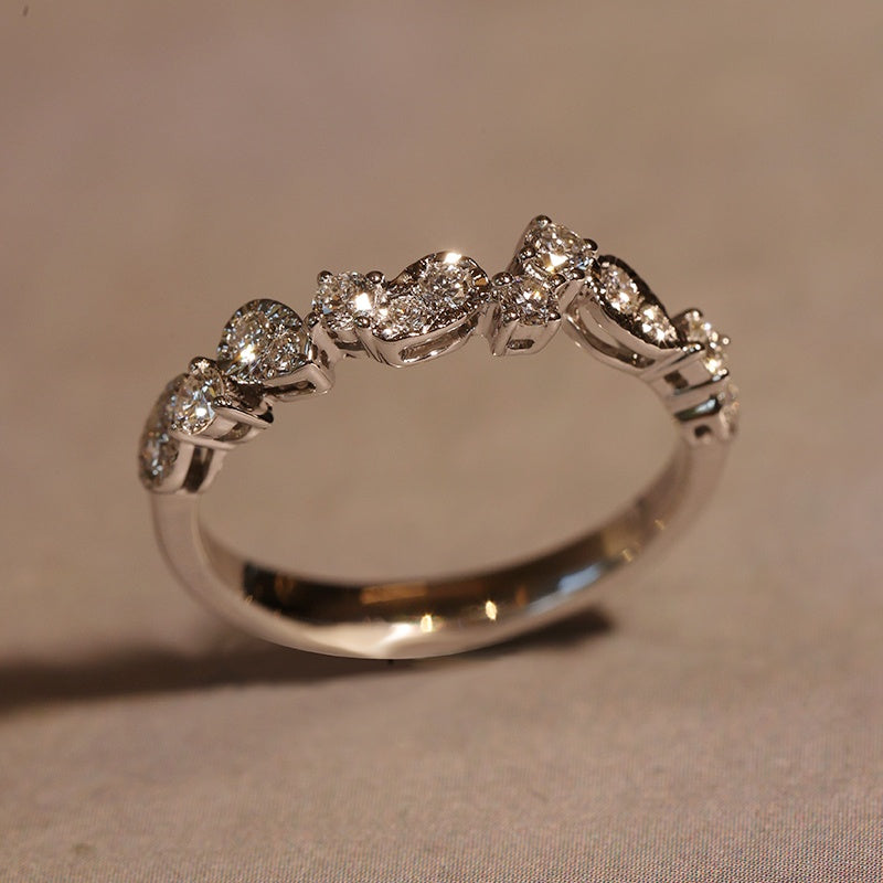 18k Gold Diamond Promise Ring For Women Custom Gift