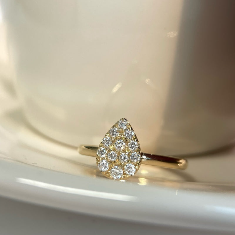 14K Gold Lab Grown Diamond CVD 1.2CT Round-Cut Romantic Heart Shaped Cluster Design Engagement Ring