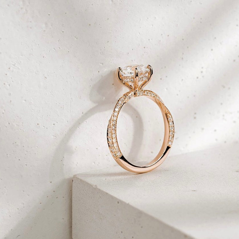 18k Gold Lab Grown Diamond CVD Full Circle Classic Ring