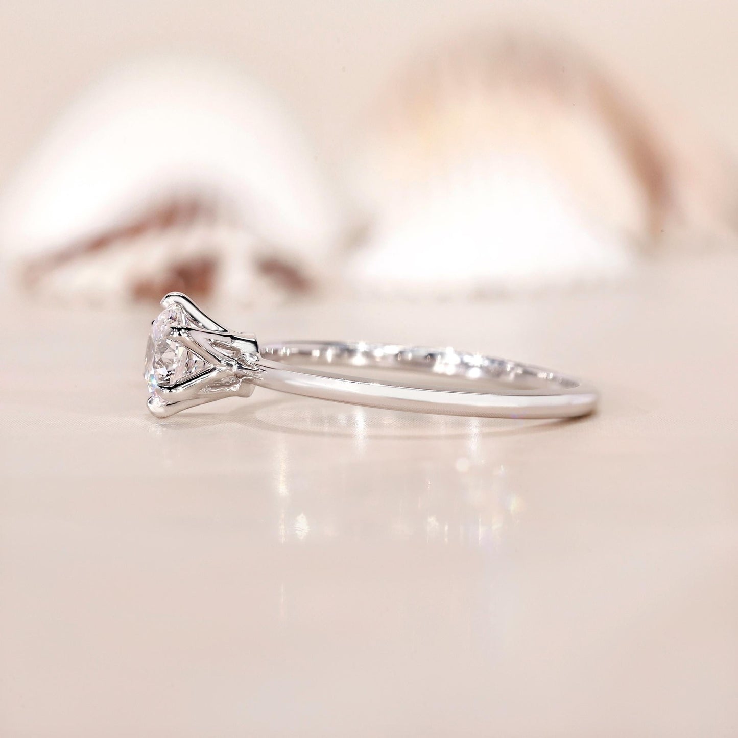 10K Gold Lab Grown Diamond CVD 2CT Round-Cut Six-Prong Solitaire Anniversary Ring