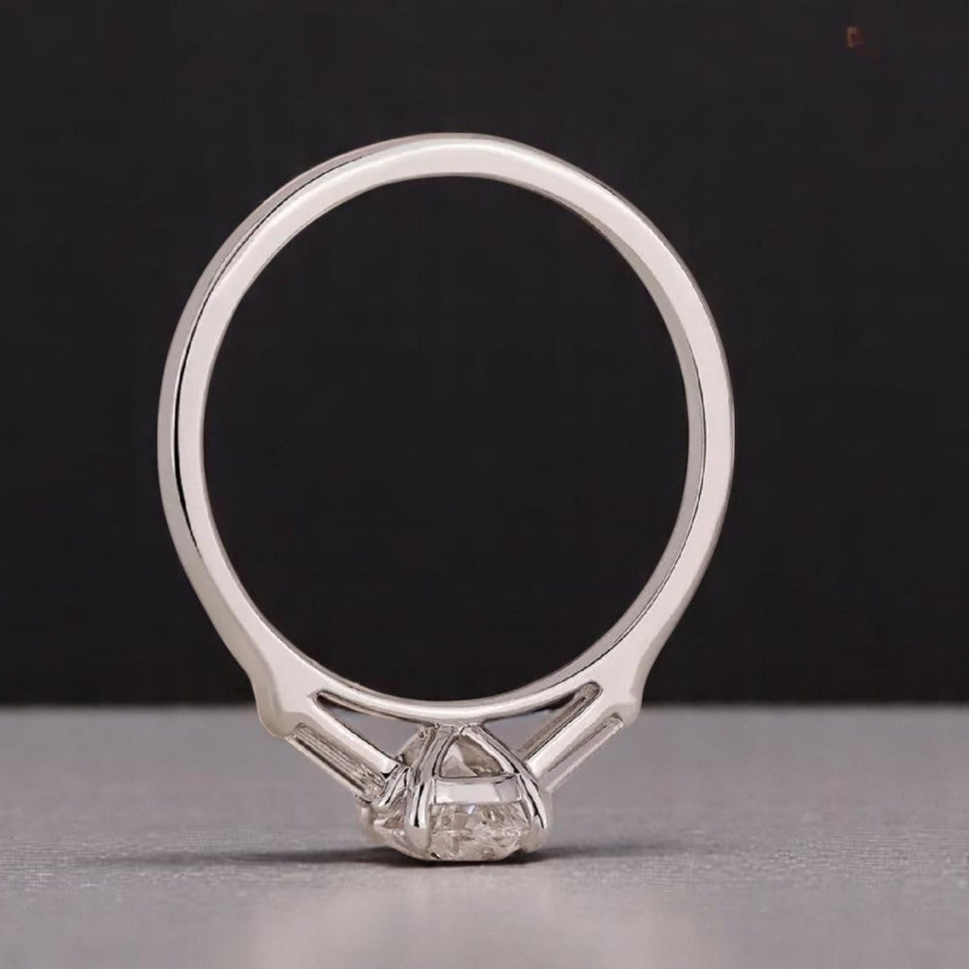 14K Gold Lab Grown Diamond CVD 2CT Ovla-Cut Promise Ring For Her