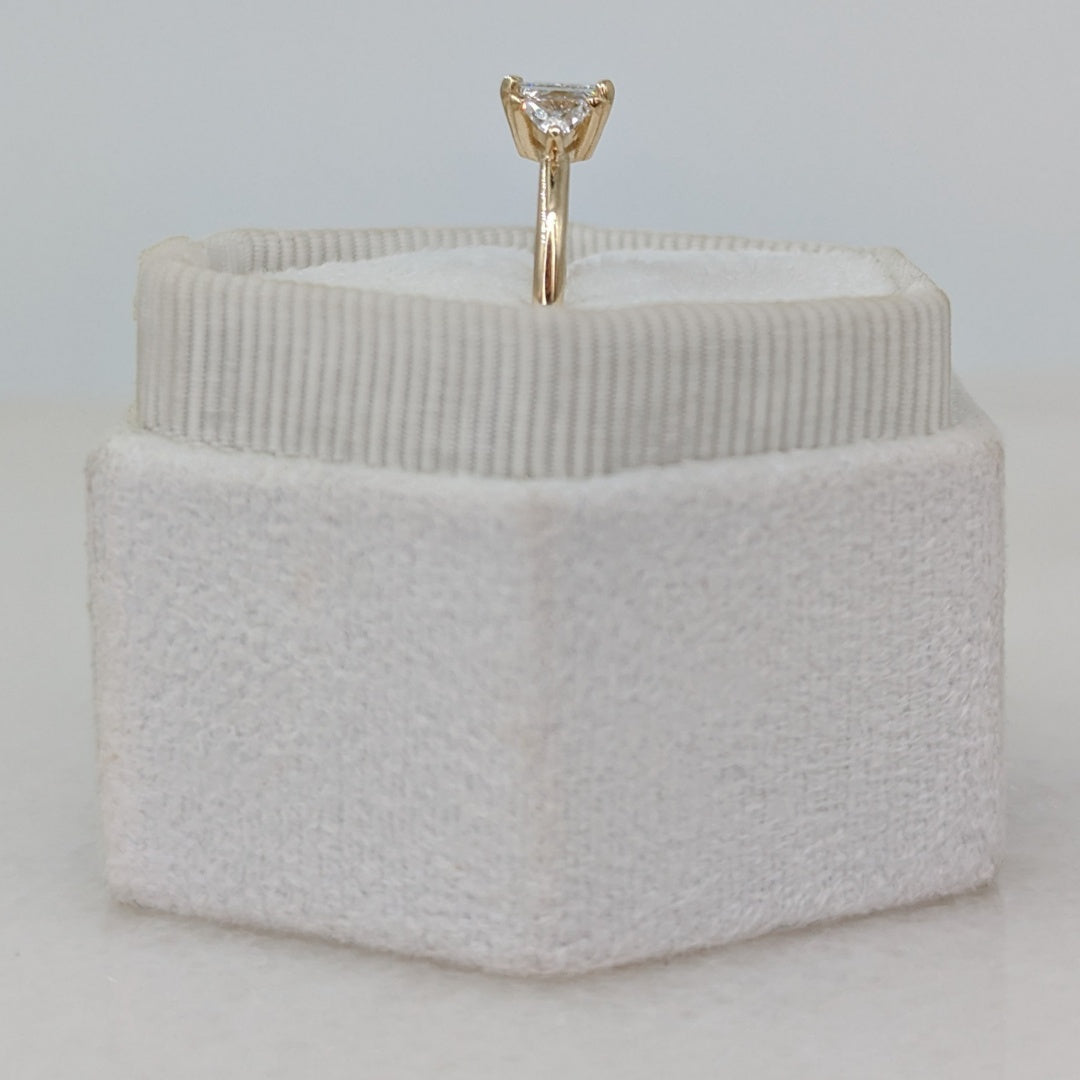 10K Gold Lab Grown Diamond CVD 1CT Princess-Cut Side Triangel Engagement Ring