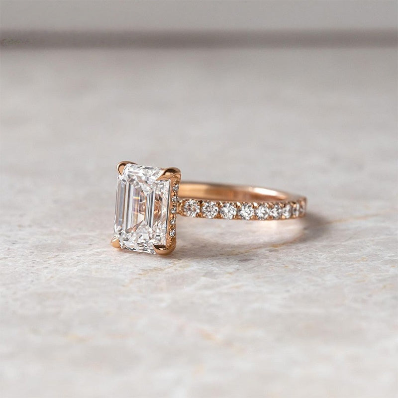 18k Gold Lab Grown Diamond 1CT CVD Emerald For Wedding