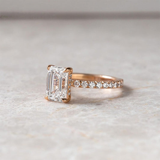 18k Gold Lab Grown Diamond 1CT CVD Emerald For Wedding