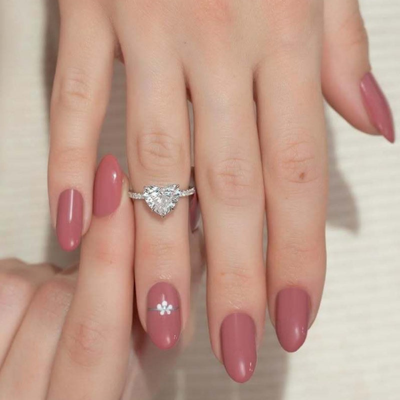 14K Gold Lab Grown Diamond CVD 1.5CT Heart-Cut Hidden Halo Pave Band Engagement Ring
