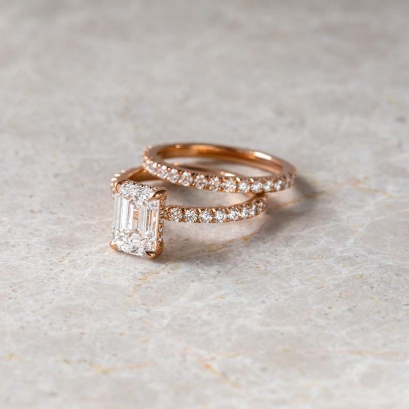 18k Gold Lab Grown Diamond 1CT CVD Emerald For Wedding