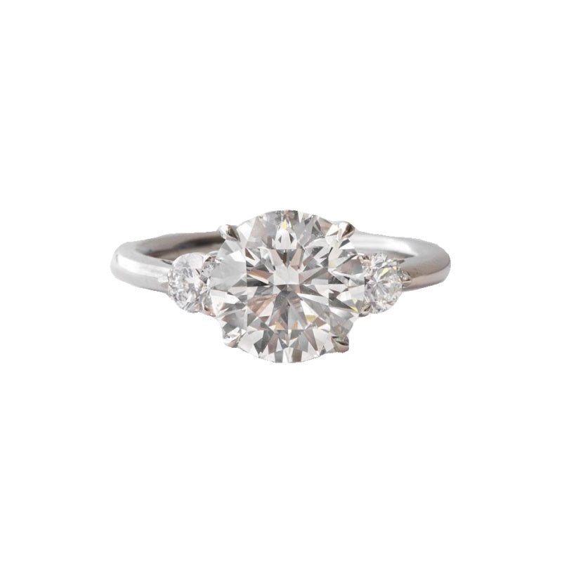 10K Gold Lab Grown Diamond CVD 2CT Round-Cut Classic Three Stone Engagement Ring