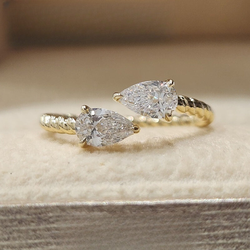 18K Gold Lab Grown Diamond CVD 2CT Pear Cut Private Customization