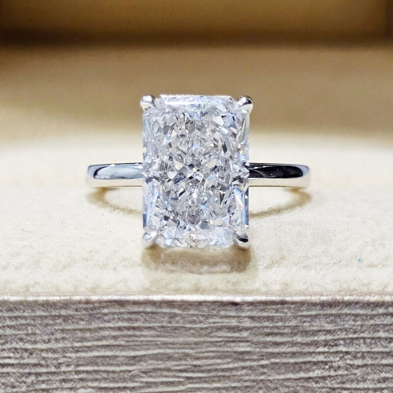 10K Gold Lab Grown Diamond CVD 3CT Radiant-Cut Niche Luxury Engagement Ring