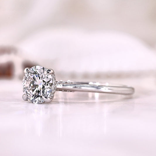10K Gold Lab Grown Diamond CVD 1CT Round-Cut Four Prong Classic Ring