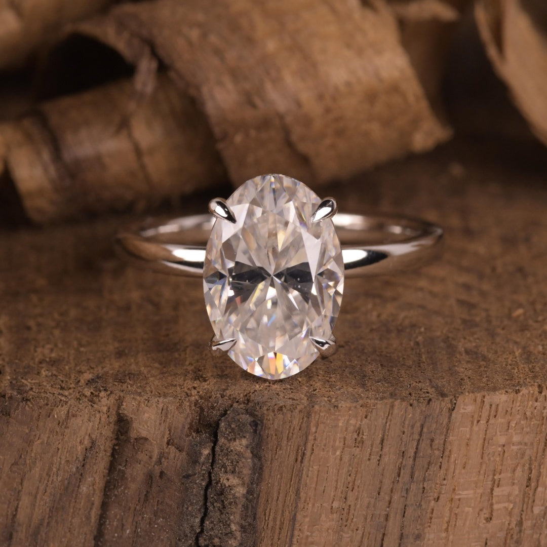 14K Gold Lab Grown Diamond CVD 3CT Radiant-Cut Euro Shank Hidden Halo Classic Ring