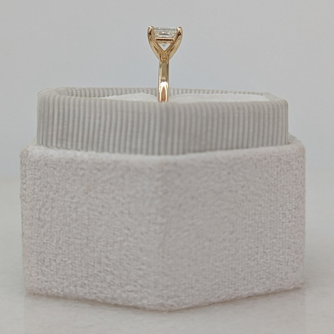 10K Gold Lab Grown Diamond CVD 1CT Princess-Cut Classic Ring Small Exquisite and Simple