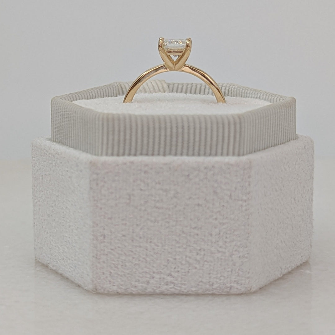 10K Gold Lab Grown Diamond CVD 1CT Princess-Cut Classic Ring Small Exquisite and Simple