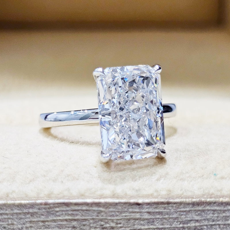 10K Gold Lab Grown Diamond CVD 3CT Radiant-Cut Niche Luxury Engagement Ring