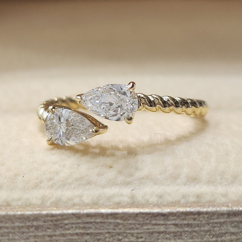 18K Gold Lab Grown Diamond CVD 2CT Pear Cut Private Customization