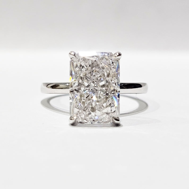 10K Gold Lab Grown Diamond CVD 3CT Radiant-Cut Niche Luxury Engagement Ring
