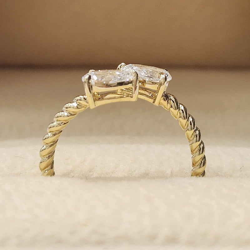 18K Gold Lab Grown Diamond CVD 2CT Pear Cut Private Customization