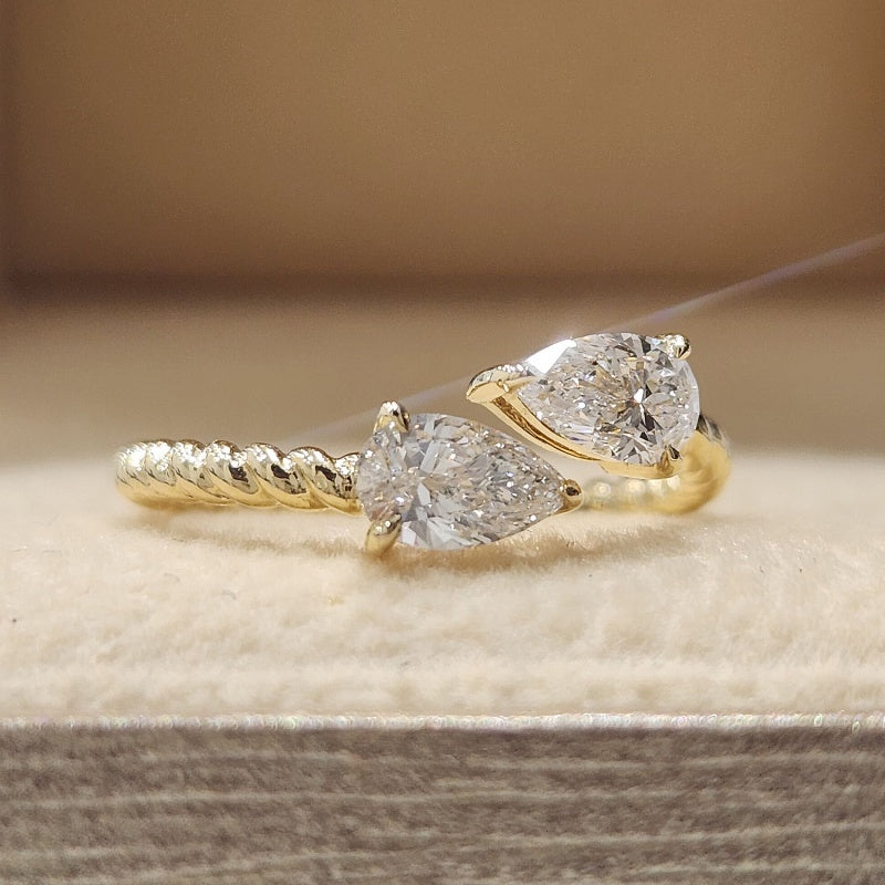 18K Gold Lab Grown Diamond CVD 2CT Pear Cut Private Customization