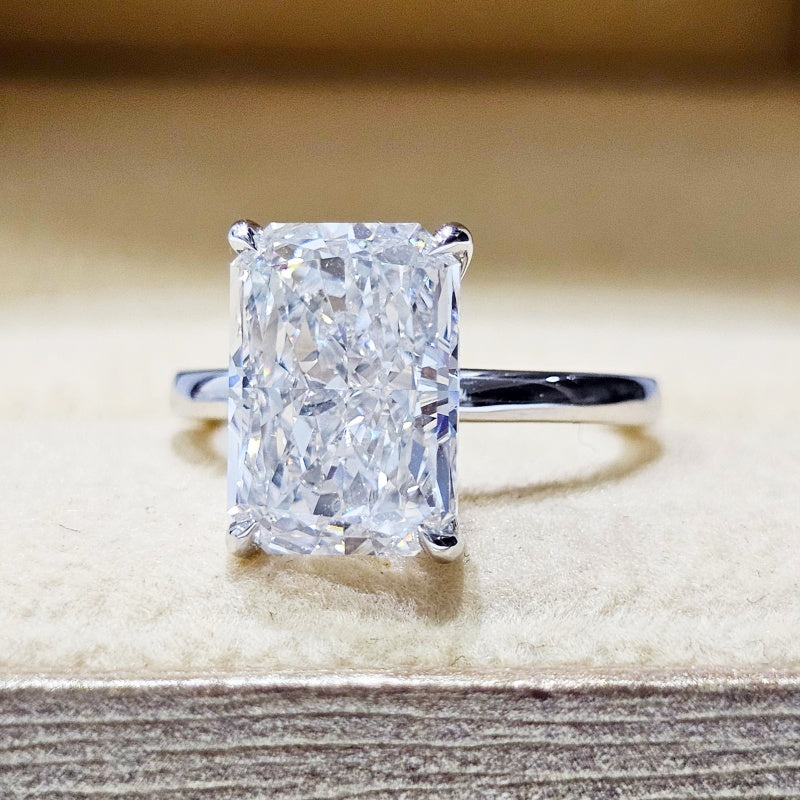 10K Gold Lab Grown Diamond CVD 3CT Radiant-Cut Niche Luxury Engagement Ring