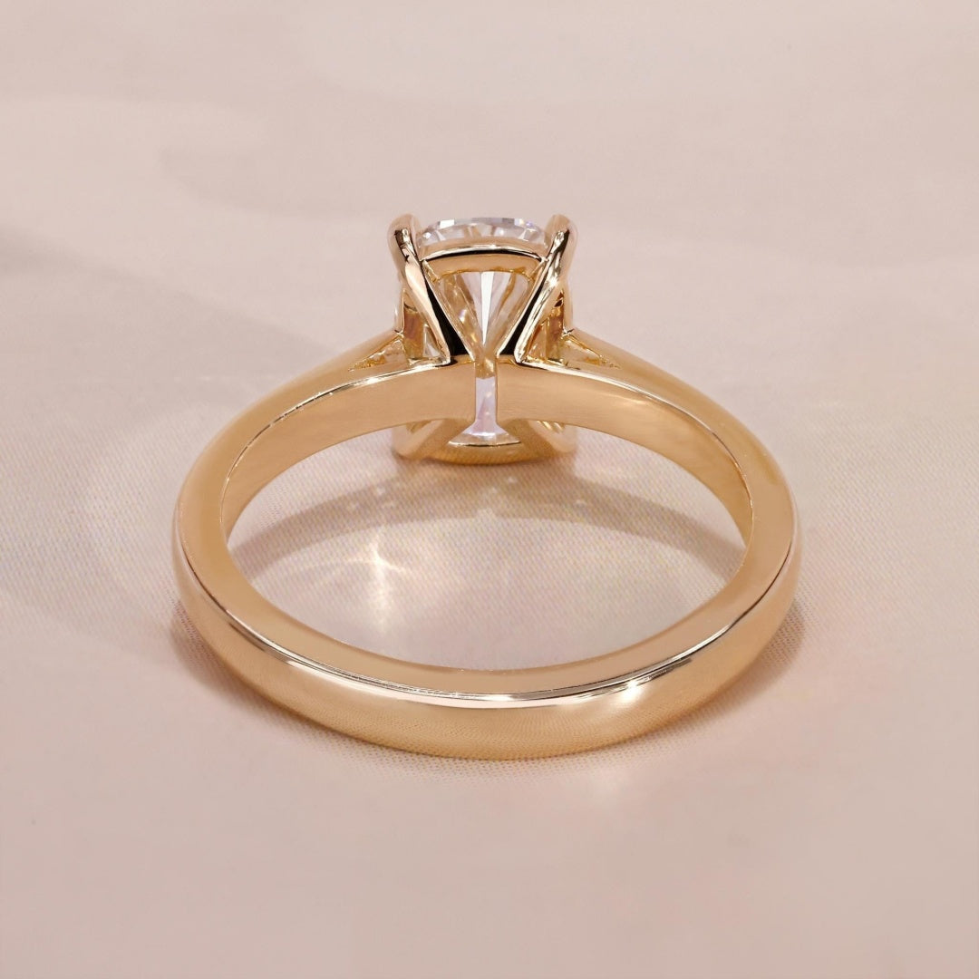 18k Gold Lab Grown Diamond CVD 2CT Elongated Cushion-Cut Anniversary Classic Ring