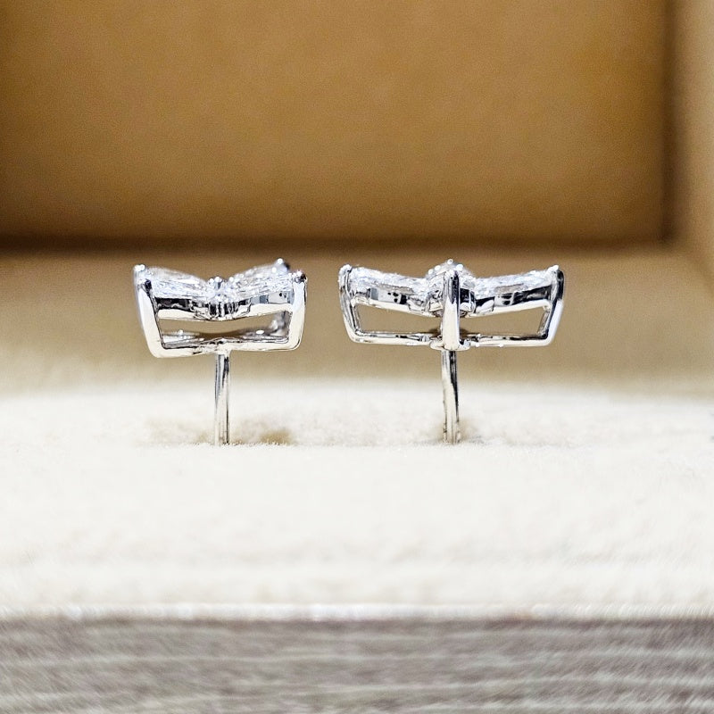 Platinum PT950 Lab Grown Diamond CVD Vintage Earrings As a Gift For Women