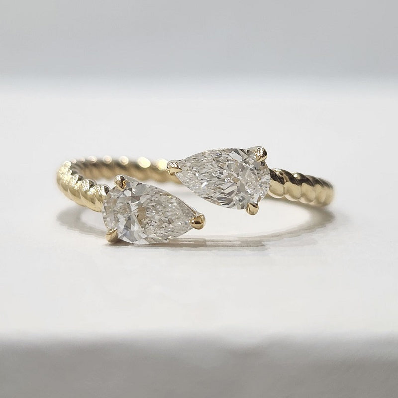 18K Gold Lab Grown Diamond CVD 2CT Pear Cut Private Customization