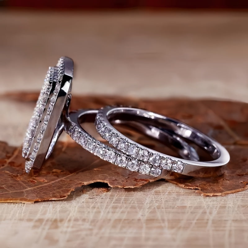 10K Gold Lab Grown Diamond CVD Unique Design Bold Luxury Engagement Ring