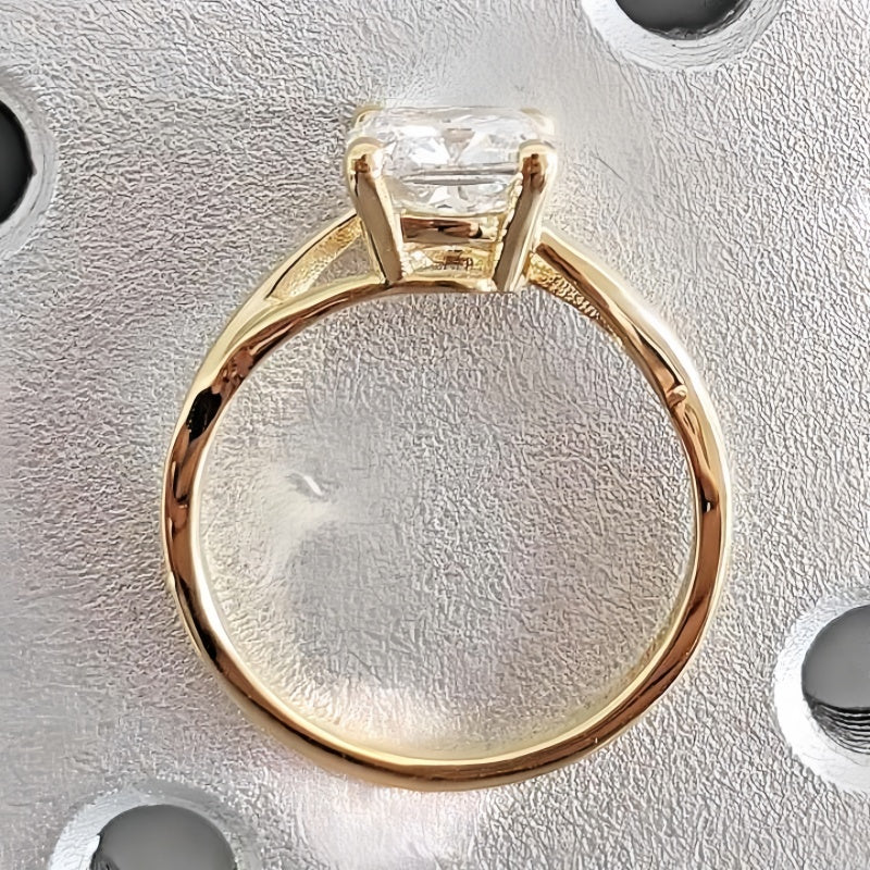14K Gold Lab Grown Diamond CVD 2CT Cushion-Cut Wedding Ring For Women