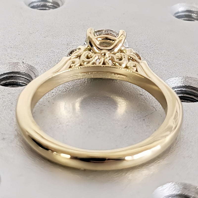 10K Gold Lab Grown Diamond CVD 1CT Round-Cut Ladies Wedding Ring