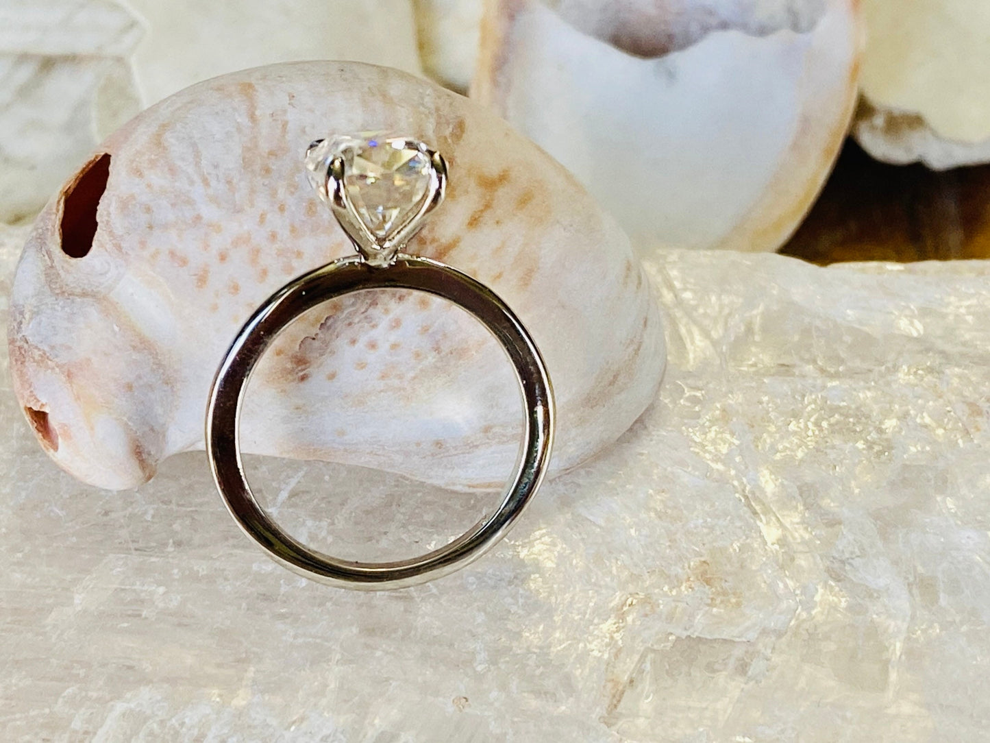 10K Gold Lab Grown Diamond CVD 2CT Elongated Cushion Engagement Ring